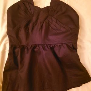 Anthropologie Odille Strapless Black Top size 4